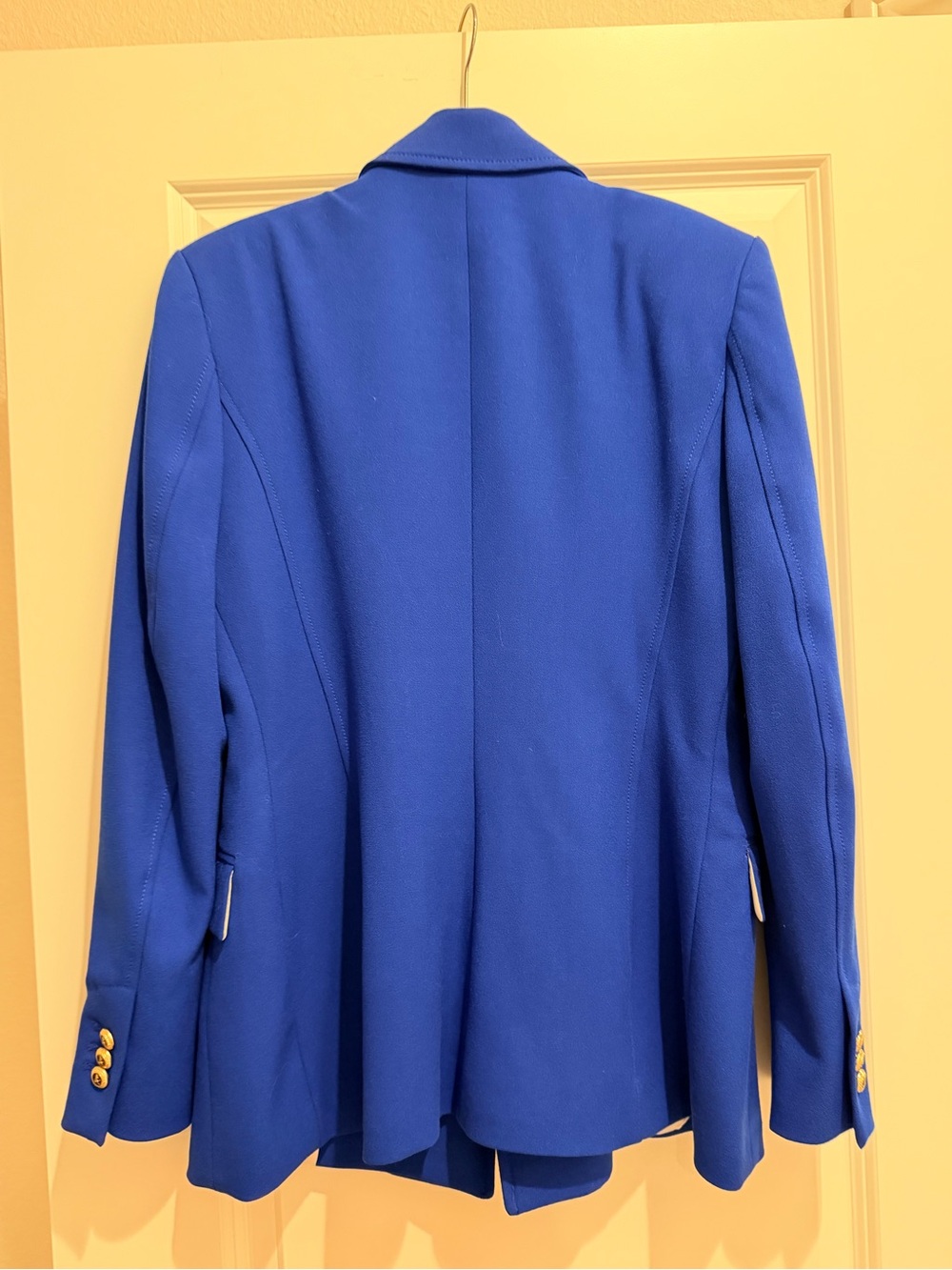 Zara Cobalt Blue Double-Breasted Blazer with Gold Buttons - Picture 7 of 10